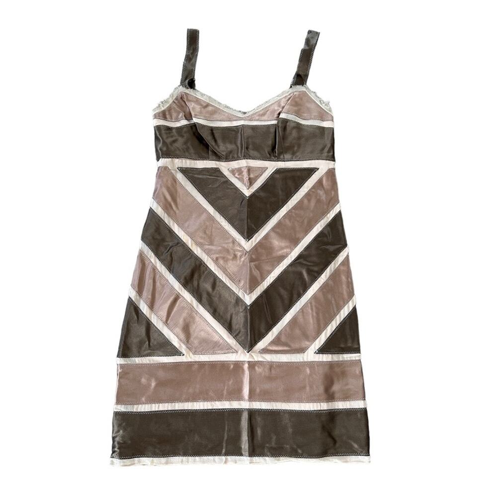 BCBG MaxAzria Brown Silk Mini Dress